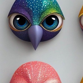 Bird Faces with Glitter