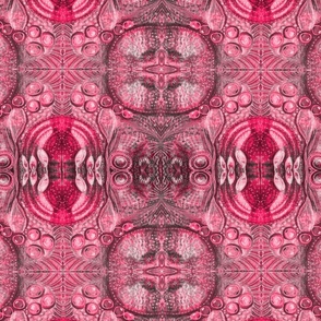 Hot pinks medallions kaleidoscope whimsical bohemian botanicals 24” repeat monoprint