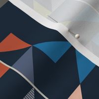 Colorful Abstract Windmills | Kids Playroom | Navy blue background