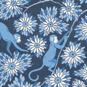 monkey forest/dark blue/large