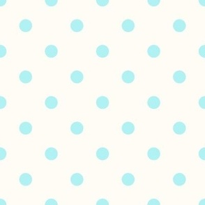 Bigger Scale Blue Polkadots on Antique White Baby Bunny Nursery Coordinate