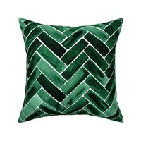 watercolor herringbone dark green scale M WB23