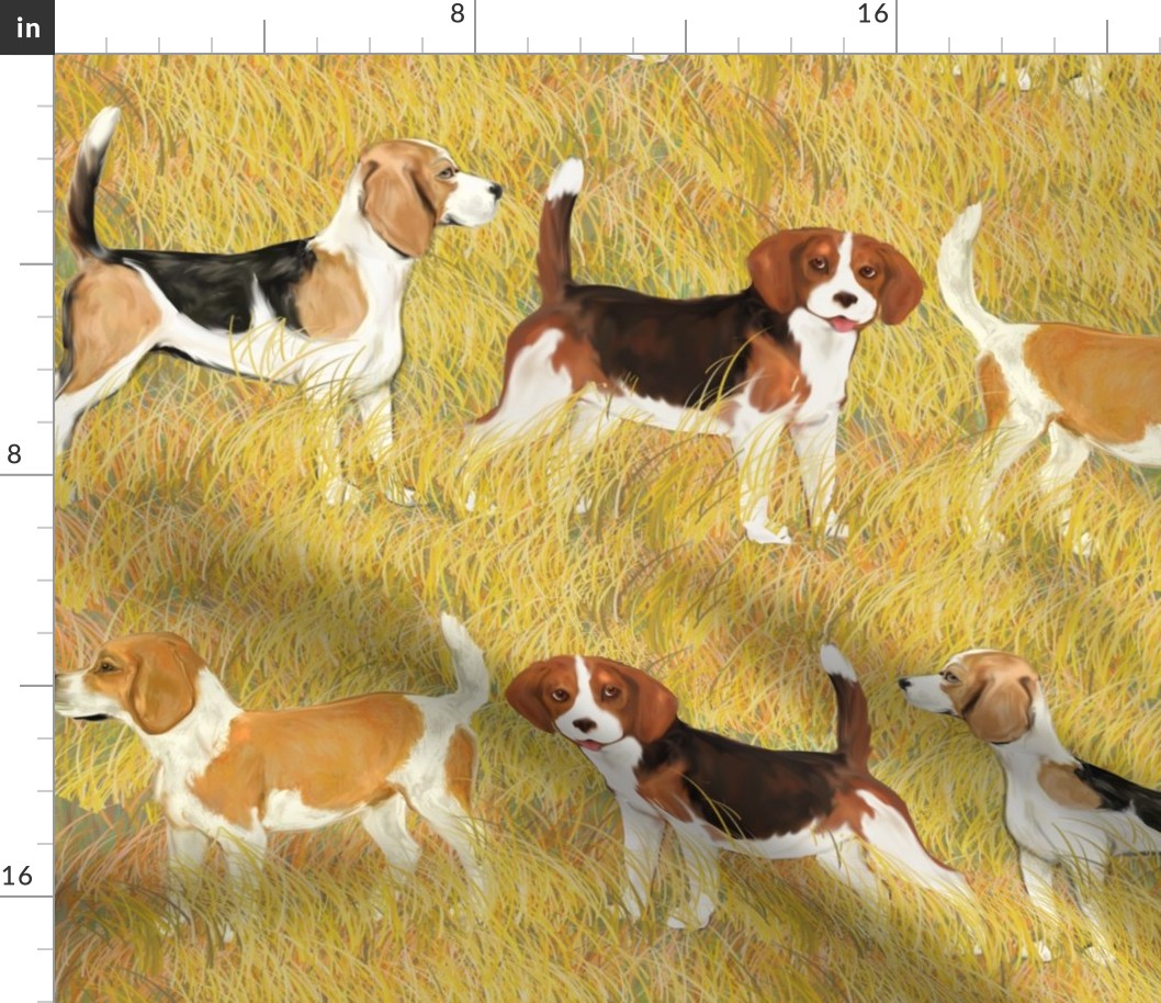 Three Beagle Stripe Large Scale
