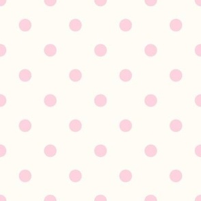 Bigger Scale Pink Polkadots on Antique White Baby Bunny Nursery Coordinate