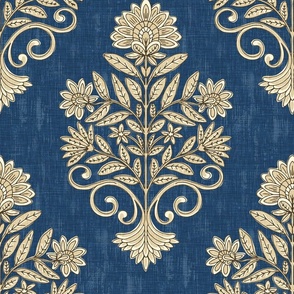 Elegant Dining Room - India Block Print - Extra Large - Royal Blue