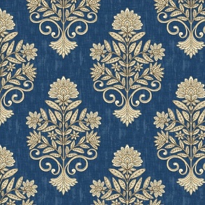Elegant Dining Room - India Block Print - Large - Royal Blue