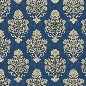 Elegant Dining Room - India Block Print - Medium - Royal Blue