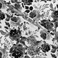 Black and White Watercolor Florals