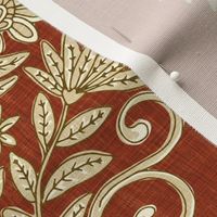 India Block Print - Large - Cinnamon Red
