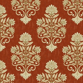 India Block Print - Large - Cinnamon Red