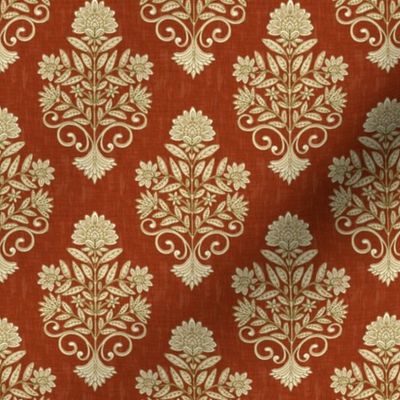 India Block Print  - Small - Cinnamon Red