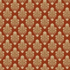 India Block Print  - Small - Cinnamon Red