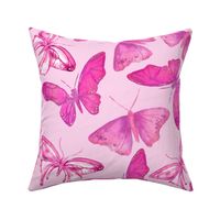 Charming Watercolor Butterfly Pattern In Pastel Pink