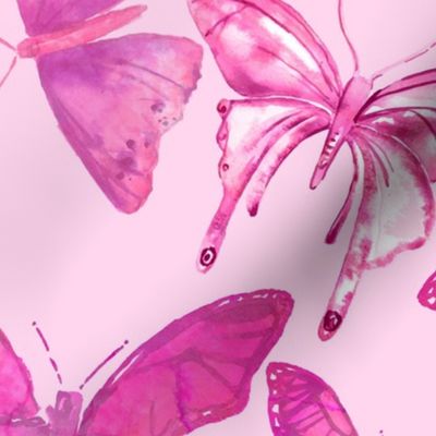 Charming Watercolor Butterfly Pattern In Pastel Pink