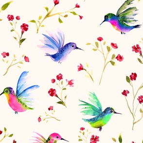 Watercolor Hummingbird BirdwatcherLove