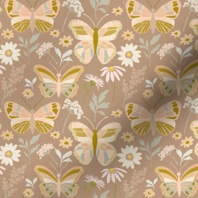 Butterfly garden taupe small