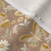 Butterfly garden taupe small