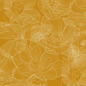 Anemones Line art I 24 I Yellow
