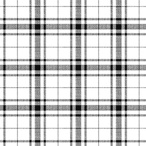 Monochrome plaid II black on white - medium scale