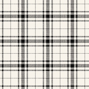 Monochrome plaid II black on eggshell - medium scale