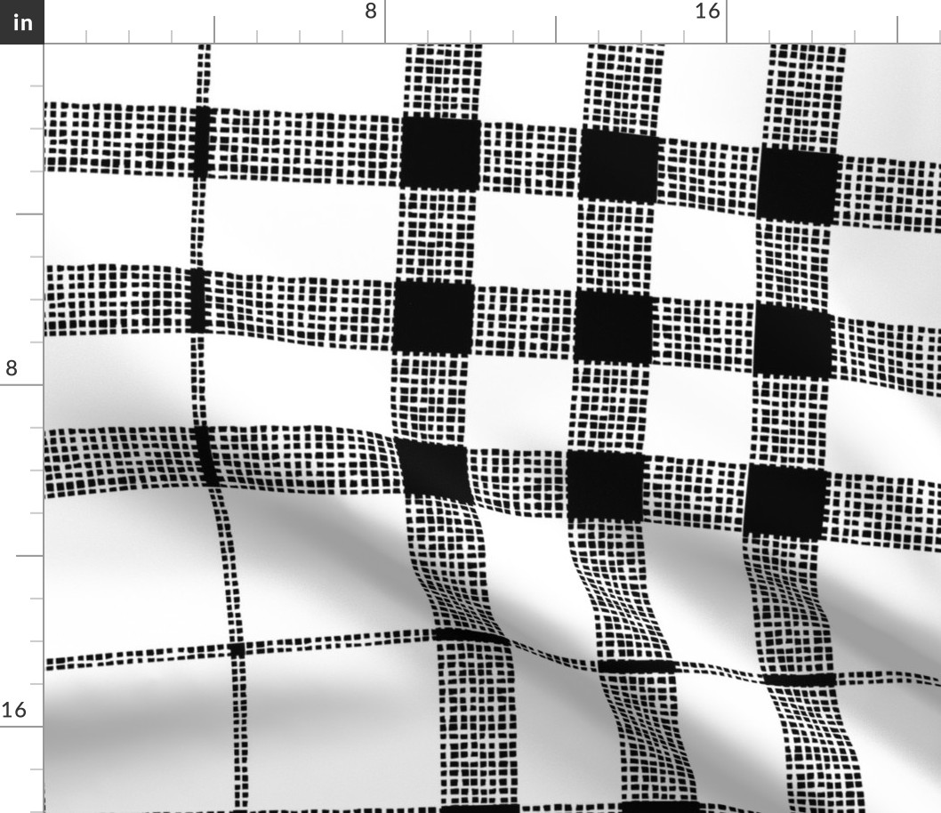 monochrome plaid - black and white - XL scale