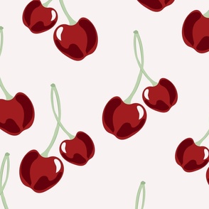 Sweet cherries white background large size