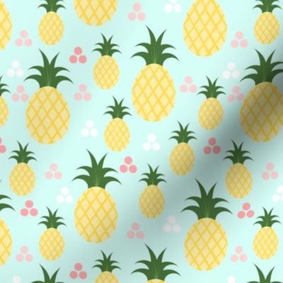 Pineapples and Pink Polkadots Print