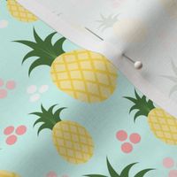 Pineapples and Pink Polkadots Print