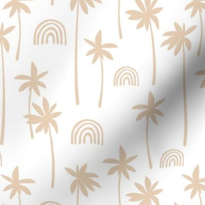 Aloha summer palm trees and rainbows sweet boho island vibes sand beige on white
