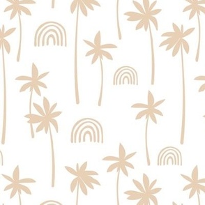 Aloha summer palm trees and rainbows sweet boho island vibes sand beige on white