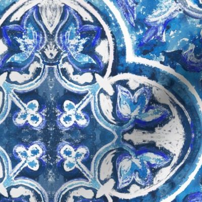 Celtic knot rug pastel blue
