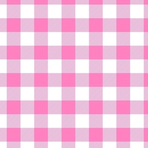 Pink and White Buffalo Check Gingham Plaid 