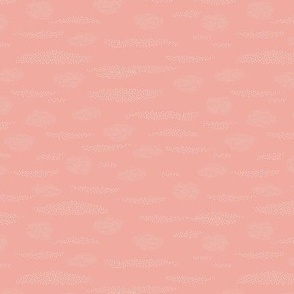 Summer pink clouds -  (6" fabric - 12" wallpaper - wild horses collection) A cloud inspired design in various pinks on cream. Part of the wildhorses collection and is also available in brown, green and blue and cheater quilt.