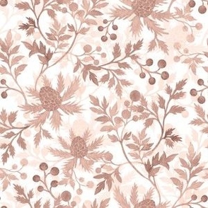 (small) Flower garden - sepia, cosy autumnal pattern