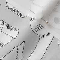 On A Roll Hand Drawn Toilet Paper Bathroom Wallpaper