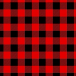 Red and Black Buffalo Check Gingham Plaid