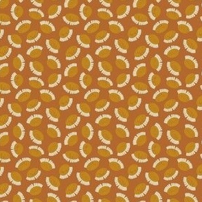 Tufts and tassels - caramel brown (barefoot and boho collection) Sweet little tufted shapes for this warm earthy brown design.