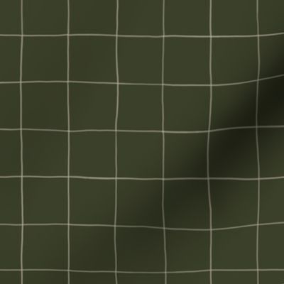 Moss Tan Window Grid - Green