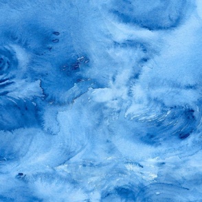 Watercolor whirlpools -large scale blue watercolor swirls