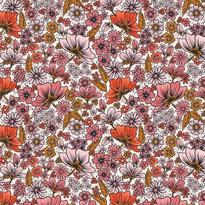 Retro Flower Power – Pink & Tan