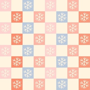 2" snowflake checkerboard fabric, christmas holiday ballet 