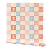 1" snowflake checkerboard fabric, christmas holiday ballet 