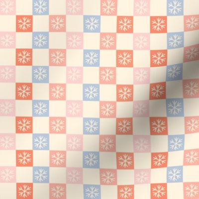 SMALL snowflake checkerboard fabric, christmas holiday ballet 