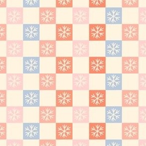 SMALL snowflake checkerboard fabric, christmas holiday ballet 