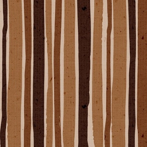 boho earth wonky stripes - earth tone - rustic stripes wallpaper and fabric