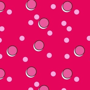 Pink Memphis inspired polka dots pattern
