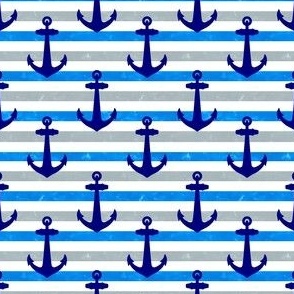 Nautical Anchor With Blue Stripes