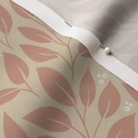 Intricate Leaf Pattern // Blush Pink and Beige // Large Scale
