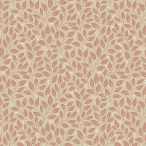 Intricate Leaf Pattern // Blush Pink and Beige // Large Scale