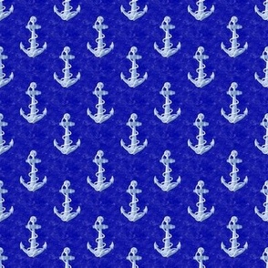 Nautical Anchor on Blue